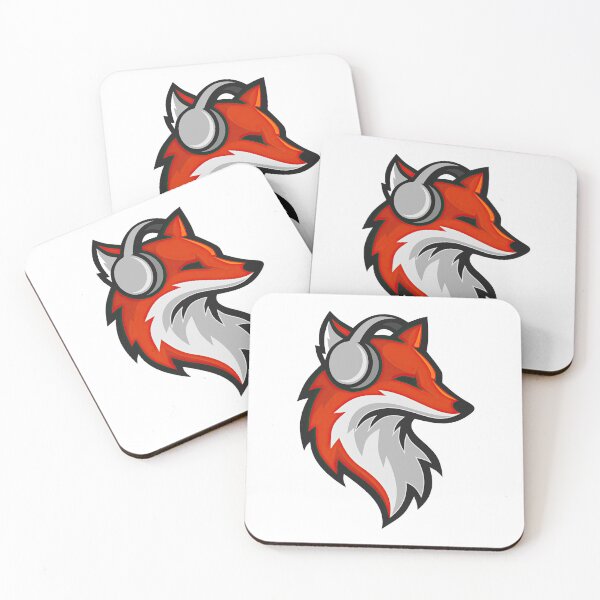 Item preview, Fox with headphones, music fox logo designed and sold by solixsparkle.