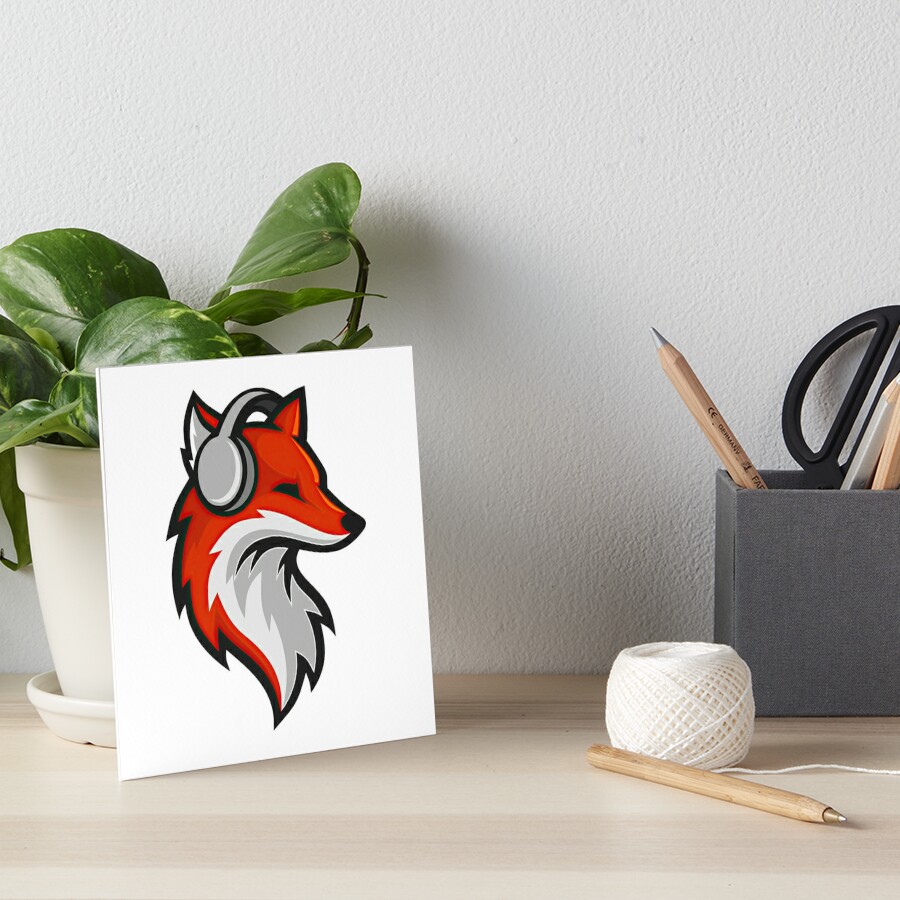 Headphones Sticker — Quick Brown Fox Letterpress