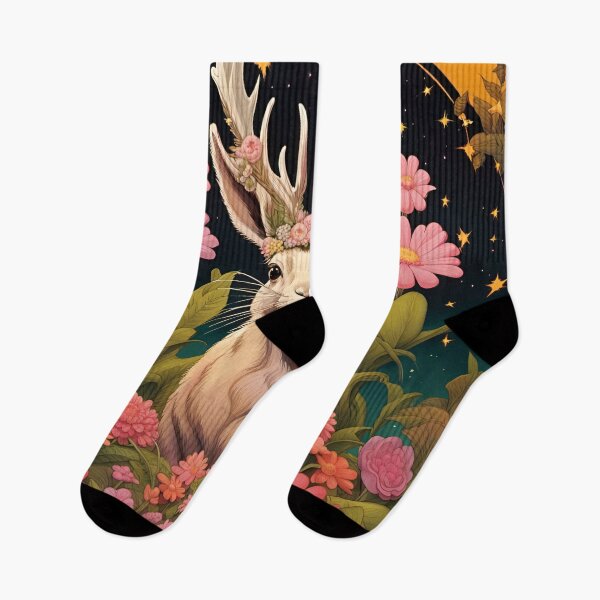 Item preview, Jackalope with Stars and Flowers designed and sold by HabitableMoons.