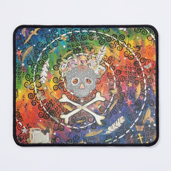 Item preview, Voodoo Juju rainbow skull and crossbones designed and sold by Sue Catt.