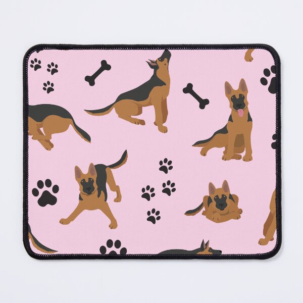 Item preview, German Shepherd Pattern in Pink  designed and sold by alittleprintsdesign.