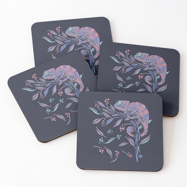Item preview, Floral-Loving Chameleon 01 [dark purple] designed and sold by Aia UENO design.