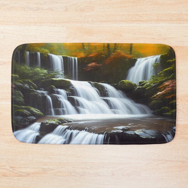 Item preview, Forest Waterfall Painting designed and sold by Electric-Canvas.