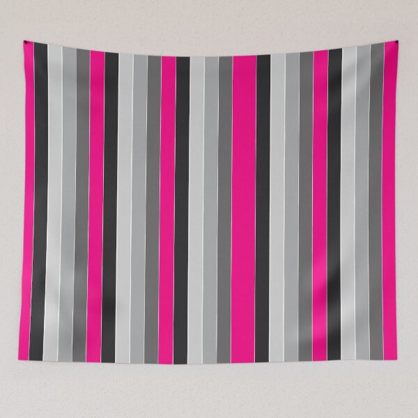 Item preview, Cute fluorescent pink and gray toned vertical stripes pattern designed and sold by RichArtDesigns.