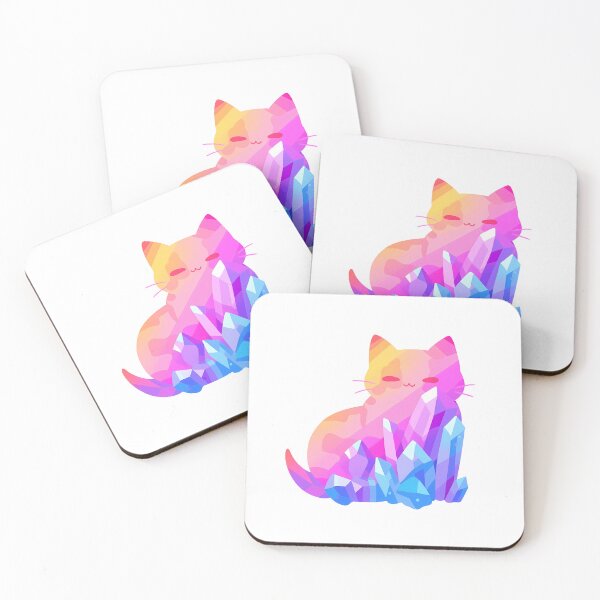 Item preview, Polygonal Cat With Crystals designed and sold by SweetClicks123.