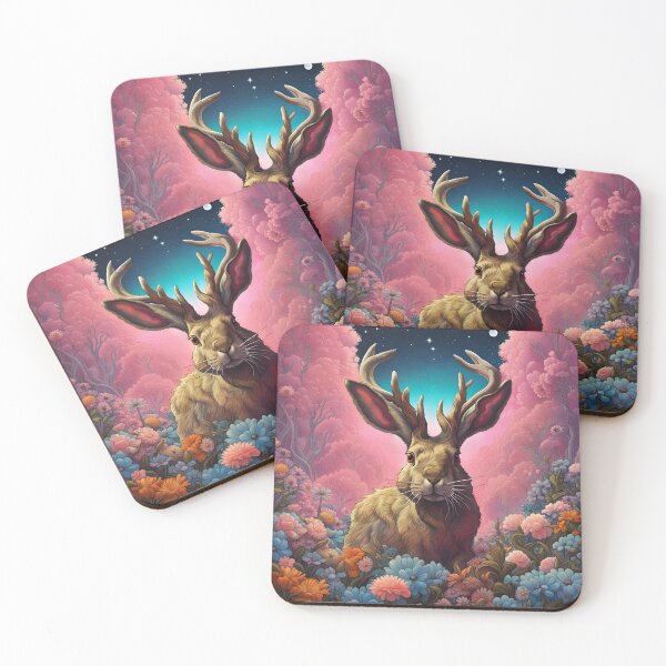 Item preview, Jackalope in Pink and Blue  designed and sold by HabitableMoons.
