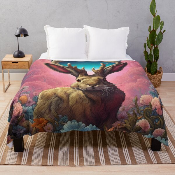 Item preview, Jackalope in Pink and Blue designed and sold by HabitableMoons.