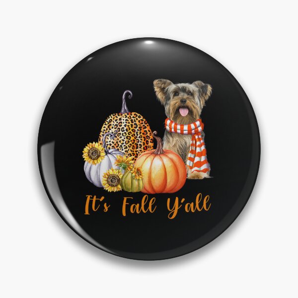 Item preview, Its Fall Yall Yorkie Dog Leopard Pumpkin Fall designed and sold by GusSnodgra.