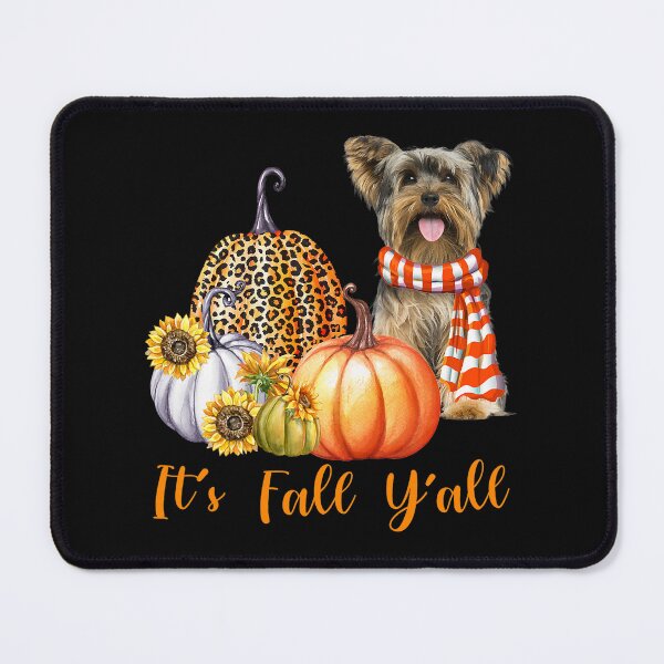 Item preview, Its Fall Yall Yorkie Dog Leopard Pumpkin Fall designed and sold by GusSnodgra.