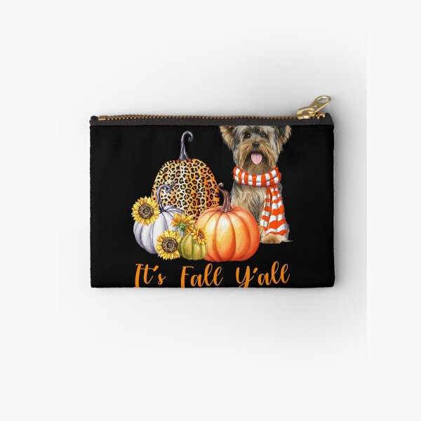 Item preview, Its Fall Yall Yorkie Dog Leopard Pumpkin Fall designed and sold by GusSnodgra.