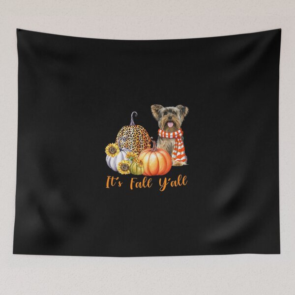 Item preview, Its Fall Yall Yorkie Dog Leopard Pumpkin Fall designed and sold by GusSnodgra.