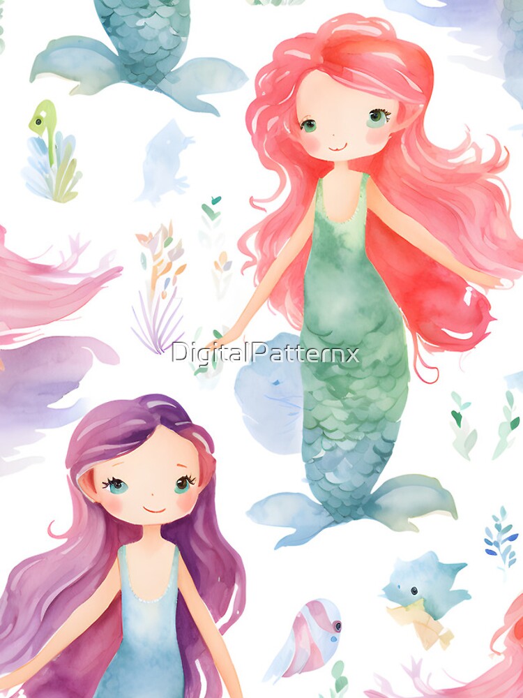 Thumbnail 4 of 4, iPhone Case, Mermaids Pattern 12 designed and sold by DigitalPatternx.