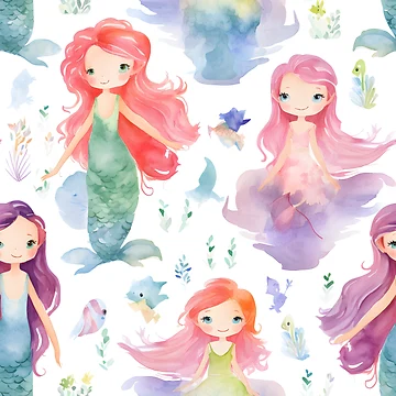 Artwork thumbnail, Mermaids Pattern 12 by DigitalPatternx