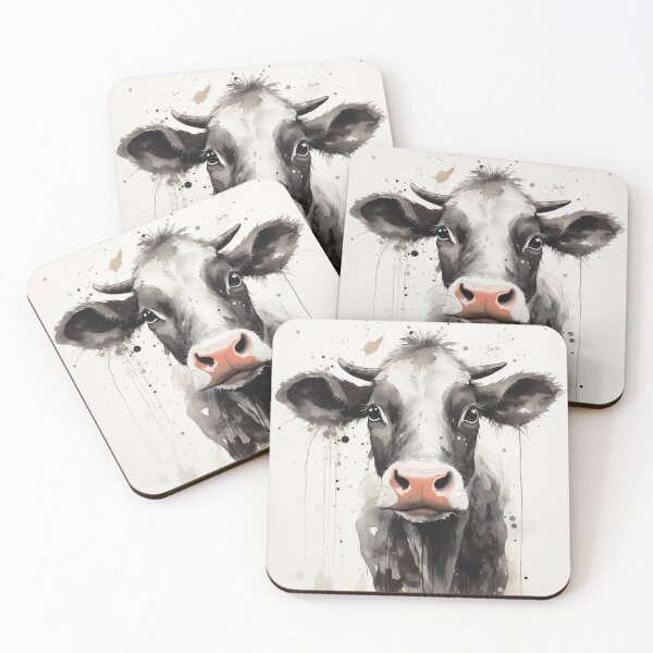 Item preview, Friendly-looking black and white cow designed and sold by JeNoStudio.