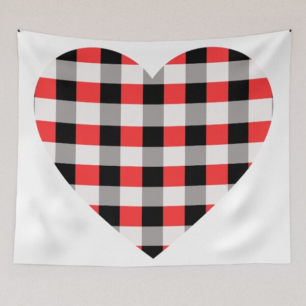 Item preview, Red and Black Plaid Heart designed and sold by Allie Rockhill.