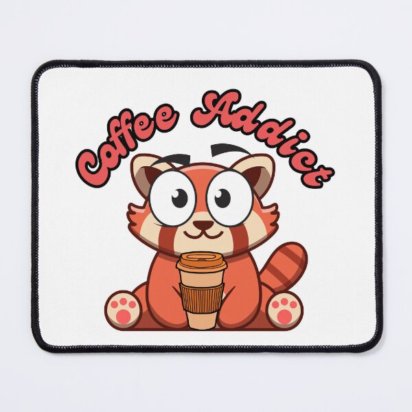 Item preview, Red Panda Coffee Addict Cute Art designed and sold by CoffeeDetour.