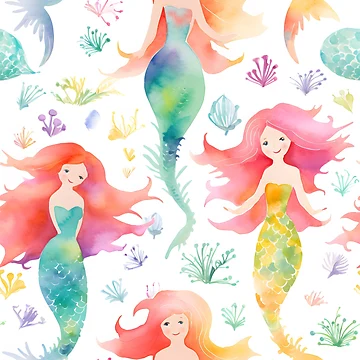 Artwork thumbnail, Mermaids Pattern 13 by DigitalPatternx