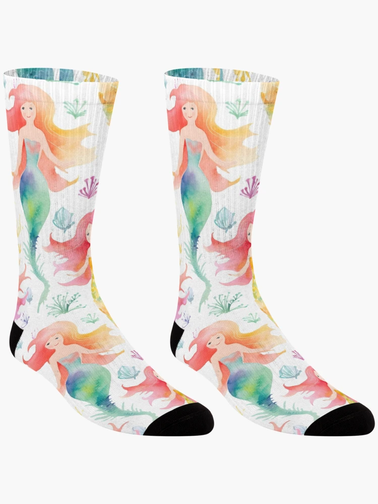 Thumbnail 3 of 5, Socks, Mermaids Pattern 13 designed and sold by DigitalPatternx.