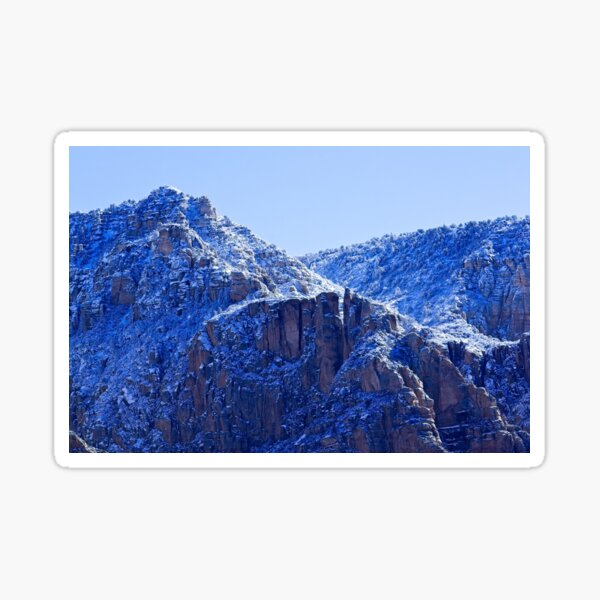The Red Rocks of Sedona, Arizona covered in snow and ice. Sticker