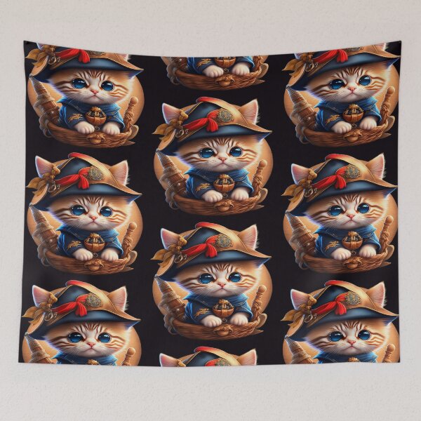Item preview, The pirate kitty of the wicker ship designed and sold by TodoDecoArt.