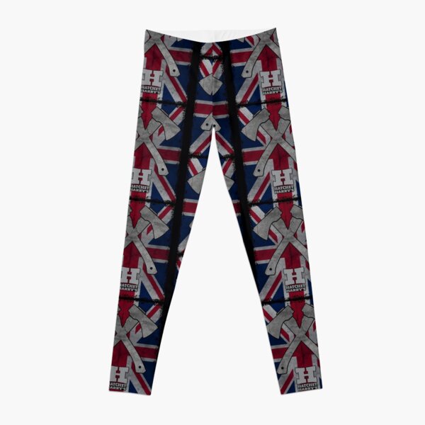 Girl's Cute Union Jack UK Flag Patch Printed Leggings Size 5 12 Years 