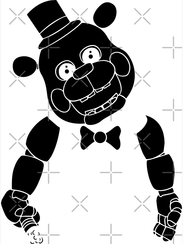 "fnaf sticker black silhouette, five nights at freddys" Art Print for