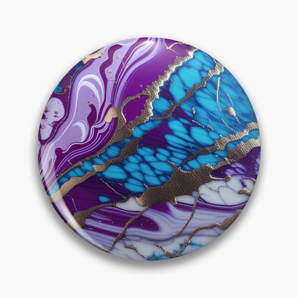 Item preview, Teal, Purple and White Marble with Flecks of Gold designed and sold by BirdsnStuff.