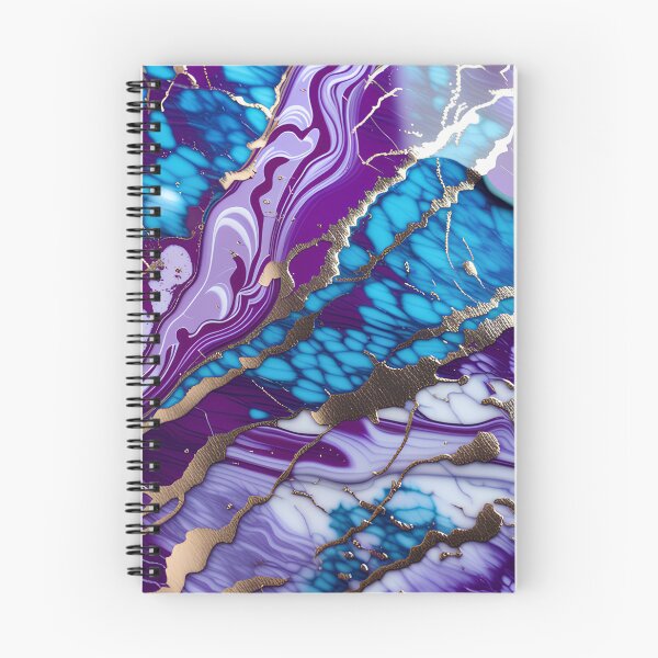 Item preview, Teal, Purple and White Marble with Flecks of Gold designed and sold by BirdsnStuff.