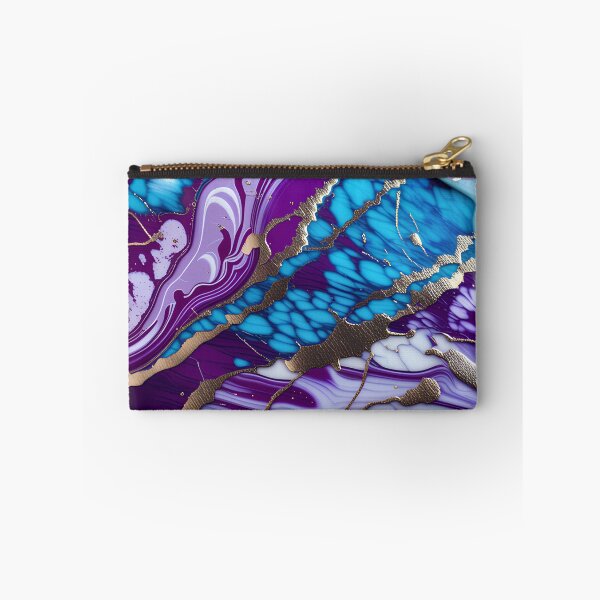 Item preview, Teal, Purple and White Marble with Flecks of Gold designed and sold by BirdsnStuff.