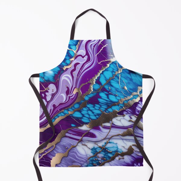 Item preview, Teal, Purple and White Marble with Flecks of Gold designed and sold by BirdsnStuff.