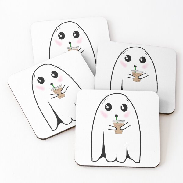 Item preview, ghost drinking iced coffee designed and sold by darianedesigns.