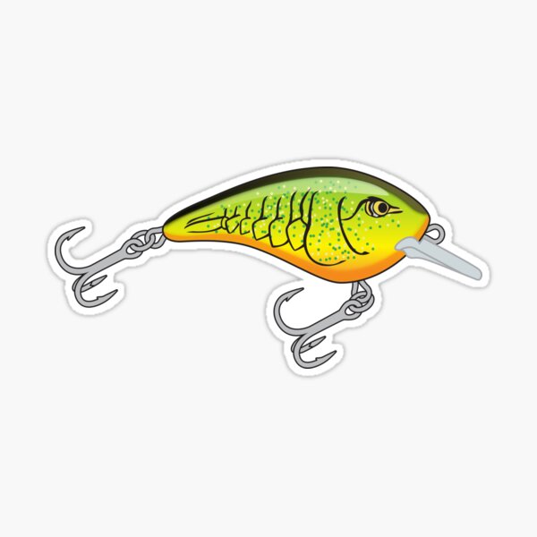 Slim Craw Crankbait Fishing Lure - Chartreuse Rootbeer | Sticker