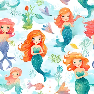 Artwork thumbnail, Mermaids Pattern 15 by DigitalPatternx