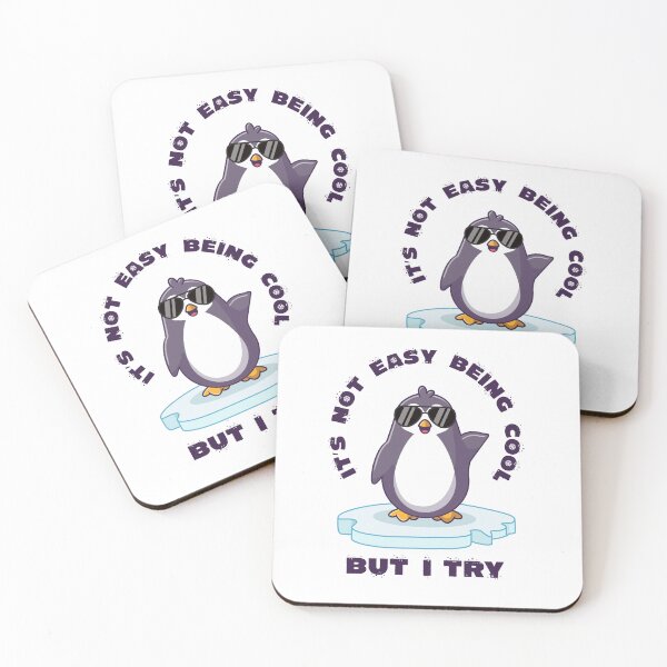 Item preview, It's not easy being cool penguin (on light colors) designed and sold by messy-nessie.