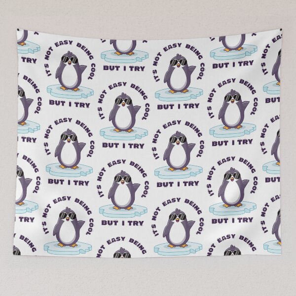 Item preview, It's not easy being cool penguin (on light colors) designed and sold by messy-nessie.