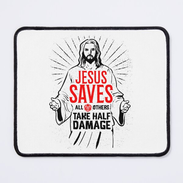 Item preview, Jesus Saves All Others Take Half Damage - (Red) designed and sold by Jopliejolin.