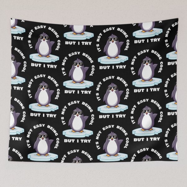 Item preview, It's not easy being cool penguin (on dark colors) designed and sold by messy-nessie.