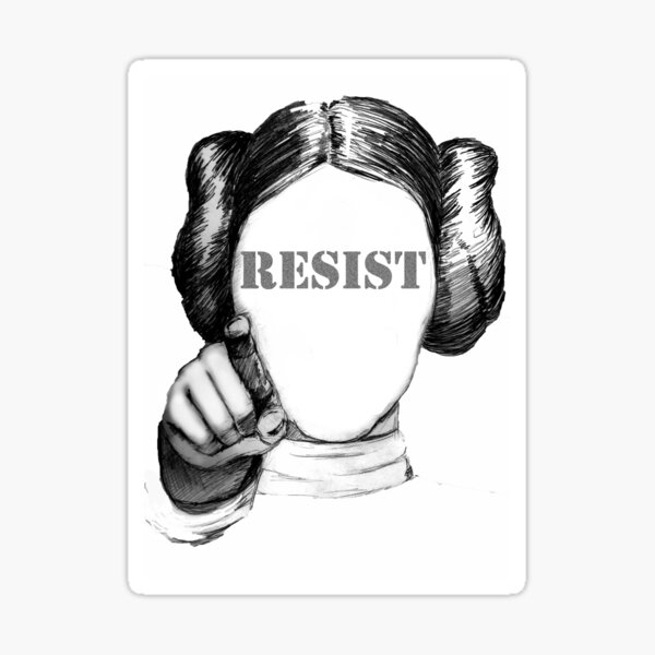 Vista previa del artículo con la obra «Leia Organa - RESISTIR», diseñado y vendido por brainbag.