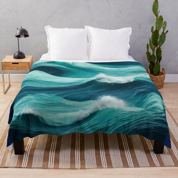 Item preview, Blue and Serene Tide - blue sea waves pattern designed and sold by Omarupattern51.
