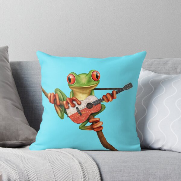 Item preview, Tree Frog Playing Polish Flag Guitar designed and sold by JeffBartels.