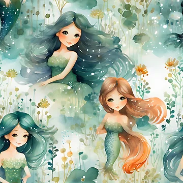 Artwork thumbnail, Mermaids Pattern 17 by DigitalPatternx