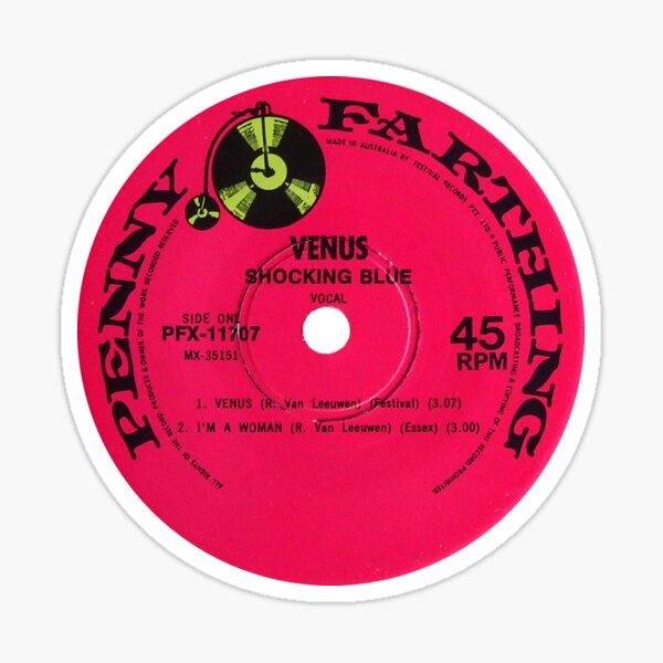 "Shocking Blue classic record label" Sticker for Sale by platterpus