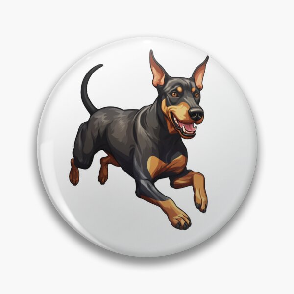 Aperçu de l'œuvre Dobermann sautant créée et vendue par SynapseBuzz.