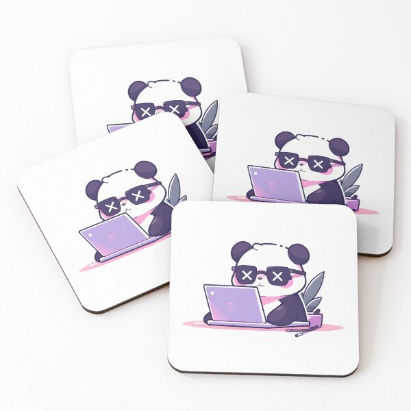 Item preview, Panda With X Eyes Working On Laptop designed and sold by SweetClicks123.