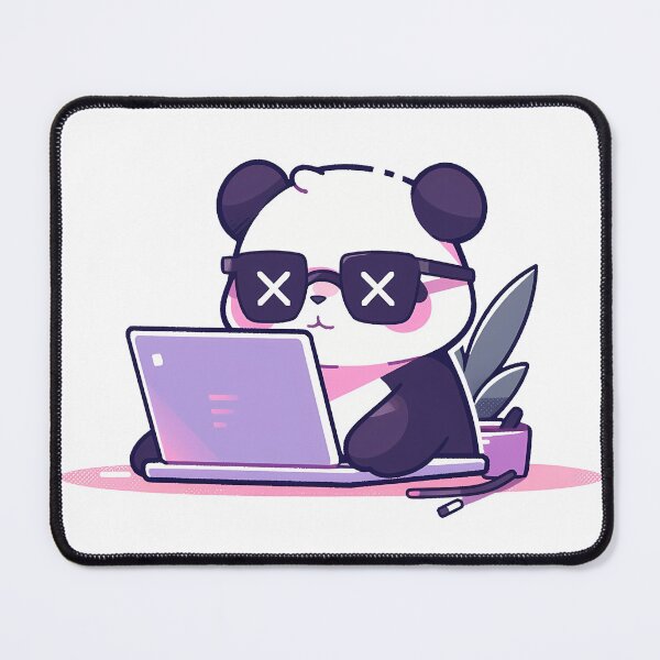 Item preview, Panda With X Eyes Working On Laptop designed and sold by SweetClicks123.