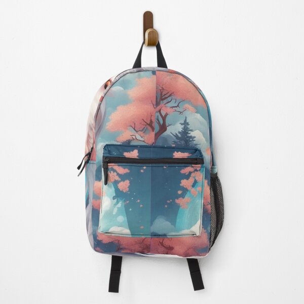 Item preview, Japanese folklore fox kitsune forest cherry blossom tree fantasy art designed and sold by Meena-tta.