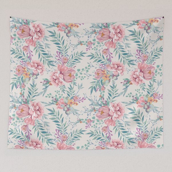 Item preview, Pastel colorful bright florals designed and sold by shamiss.