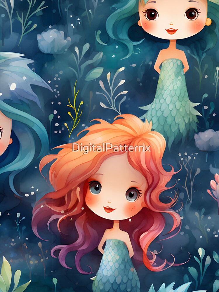 Thumbnail 4 of 4, iPhone Case, Mermaids Pattern 19 designed and sold by DigitalPatternx.
