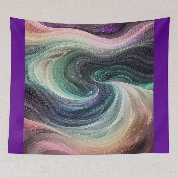 Item preview, Aurora borealis - wavy pattern style in pastel colors designed and sold by Omarupattern51.