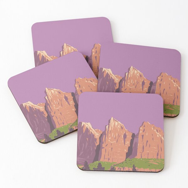 Item preview, The Three Patriarchs in Zion National Park Utah USA WPA Art Poster  designed and sold by patrimonio.